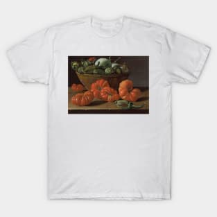 Still Life With Tomatoes, A Bowl Of Aubergines And Onions by Luis Melendez T-Shirt